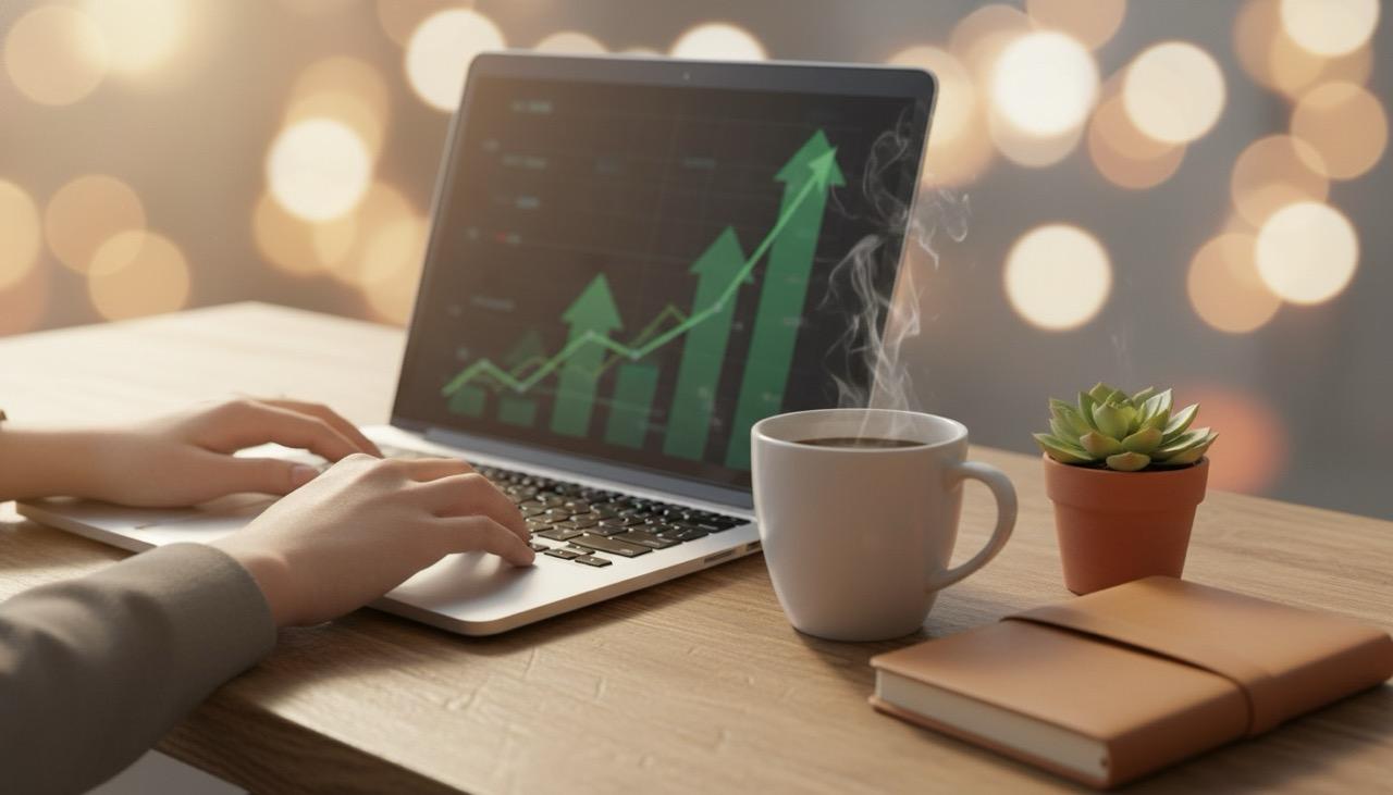 Marketing dashboard showing ROI calculations and performance graphs from influencer campaigns